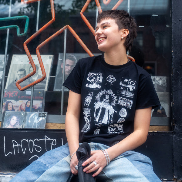 "Self Destruction" Cropped Tee black