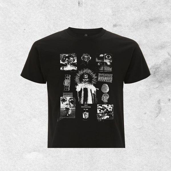 "Self Destruction" Cropped Tee black