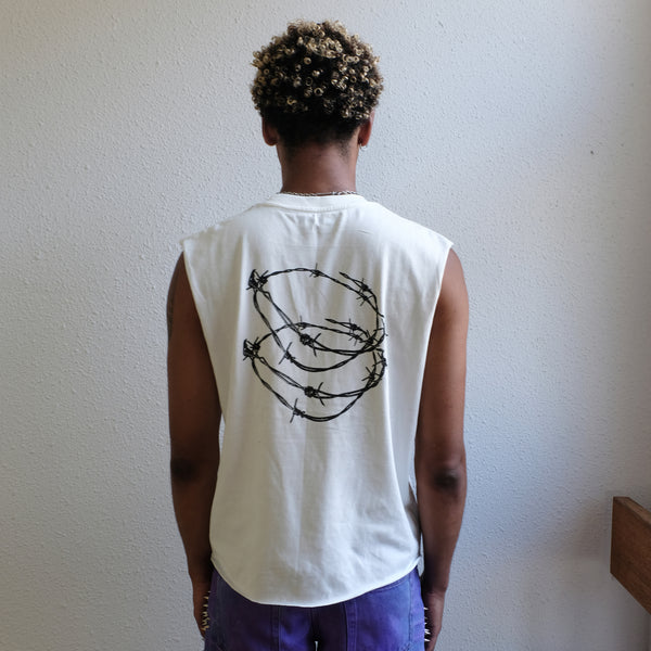 "Unauthorized" Tank Top off-white