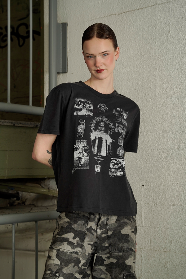 "Self Destruction" T-Shirt washed black