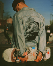 Load image into Gallery viewer, &quot;Mind Pollution&quot; Denim Jacket
